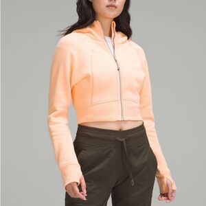Lululemon Athletica Orange Cropped Fitted Hoodie